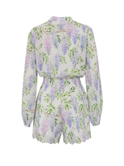 Tuta Julian in sangallo con stampa floreale Mc2 Saint Barth | JULIAN03229H COTTON SUNFLOWERS